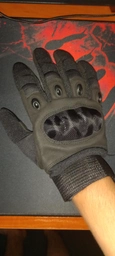 Закрытые тактические перчатки мото, вело полный палец (671629714) Черный XL