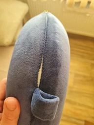 Велюровая дорожная подушка для путешествий Сasablanket с пеной Memory Foam "Однотонная" 30х28х8см Синий фото от покупателей 1