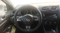 Чехол на руль DLCar оплетка для автомобиля Volkswagen натуральная кожа черная