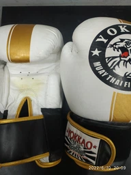 Перчатки боксерские кожаные YOKKAO (размер 14oz, Красно-серый) (YK016_Красно-серый_14_унции) фото от покупателей 3