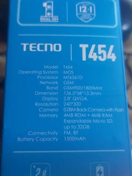 Мобільний телефон Tecno t454 Dual Sim Blue (4895180745997)