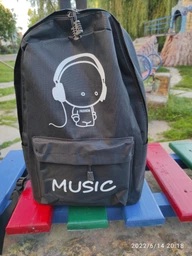 Фосфорний рюкзак шкільний портфель чоловічий жіночий світиться MUSIC BOY чорний фото від покупців 2