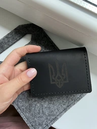 Портмоне - Обложка для автодокументов Герб Украины (4 окошка для прав, ID паспорта, пропуска) - Коричневый (nas150402-UA) фото от покупателей 15