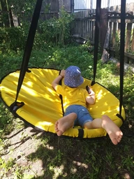 Гойдалка підвісна для дітей та дорослих, гніздо лелеки «Take&Ride Nest» Yellow фото от покупателей 3