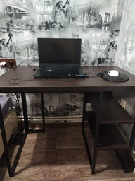 Компьютерный стол Ferrum-decor Кевин 75x120x60 черный ДСП Дуб Сан-Марино 32мм фото от покупателей 2