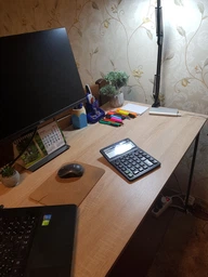 Стол компьютерный письменный с металлическим каркасом в стиле Лофт (Loft) прямой рабочий для дома и офиса 1000х750х600мм; металл: Черный; дерево: Дуб Сонома + стеллаж с полками (0273|22) фото от покупателей 2