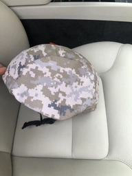 Баллистический армейский шлем пехотный, военная пуленепробиваемая армейская каска универсальная, с защитой ушей, класс уровня NIJ IIIA (отечественный класс 1-А), с чехлом на каску типа пиксель фото от покупателей 1