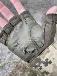 Тактичні рукавички без пальців Зелений Розмір L (17092142125) фото від покупців 1