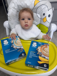 Дитяча каша Gerber Суха молочна швидкорозчинна Вівсяно-пшенична Банан-Манго для дітей з 6 місяців 240 г (7613039834053) фото від покупців 15