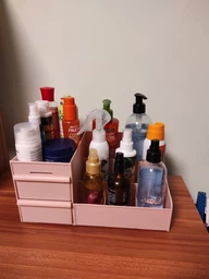 Органайзер/подставка для косметики настольный с выдвижными ящиками Cosmetics Organizer розовый (СО-28997) фото от покупателей 10