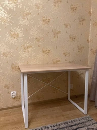 Компьютерный стол Ferrum-decor Дейв 75x100x60 белый ДСП Дуб Сан-Марино 16мм фото от покупателей 1
