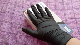 Нитриловые перчатки Medicom SafeTouch® Black (5 грамм) без пудры текстурированные размер L 1000 шт. Черные