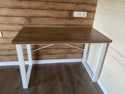 Письменный стол Ferrum-decor Драйв 750x1400x600 Белый металл ДСП Дуб Сан-Марино 32 мм (DRA184)