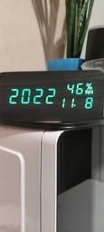 Годинник мережевий VST-862S-4 зелений, (корпус коричневий) температура, вологість, USB фото від покупців 10