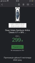 Ликер Volare Sambuca Antica Classic 0.7 л 38% (8004747005535) фото от покупателей 6