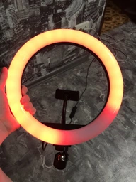 Набор блогера LED лампа RGB MJ-26 26 см + штатив 2.1м + держатель для телефона для фото и видео фото от покупателей 14