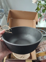Кастрюля чугунная (казан) 3,0 л с стеклянной крышкой и литыми ручками T402C3Ук фото от покупателей 17