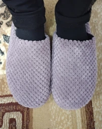 Женские домашние тапочки утепленные меховые с закрытым носком FX shoes с анатомической подошвой 7001 37 24 см Бордовые (2820000016454) фото от покупателей 3