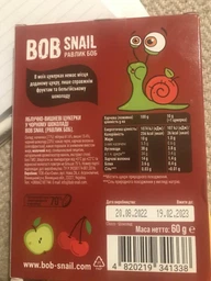 Конфеты Bob Snail Яблочно-вишневые в черном шоколаде 60 г (4820219341338) фото от покупателей 1