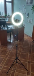 Набір блогера LED лампа 26 см + штатив 2.1м + тримач для телефону для фото та відео фото від покупців 11