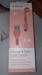 Кабель синхронізації ACCLAB AL-CBCOLOR-T1PP USB-A to Type-C 1.2 м Фіолетовий (1283126518270)