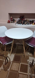 Стіл кухонний круглий Homart DT-004 80 см білий (9378)