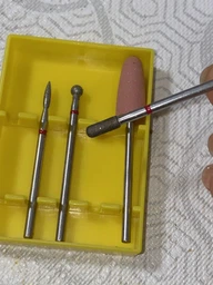 Фрезы алмазные Nail Drill набор 5 шт. для тонкой кутикулы (красная насечка) фото от покупателей 4