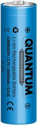 Акумулятор літій-іонний Quantum Li-ion ICR18650, 2000 mAh, 0.5-1С з клемним виступом, 1 шт./пач. Модель: ICR18650TH / 2000 (4770050059049) фото від покупців 1