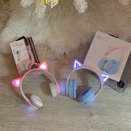 Дитячі бездротові навушники CATEAR BT029I з вушками, LED-підсвіткою, Bluetooth + AUX Рожеві фото від покупців 1