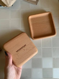 Дерев'яна тарілка Woodstuff блюдце для закусок Квадрат 12х12см фото от покупателей 1