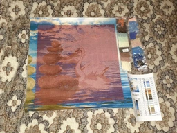 Набір алмазної мозаїки триптих ColorArt Лебеді кохання 3х40х40 TR1005 фото від покупців 3