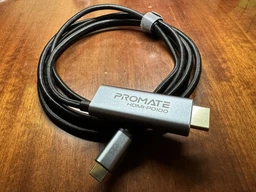 Кабель Promate HDMI-PD100 USB-C to HDMI/USB-C in 1.8 м Grey (hdmi-pd100.grey)