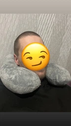 Надувна подушка дорожня U-подібна з підголовником, оксамит
