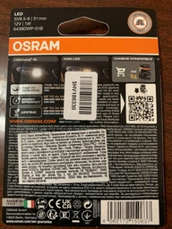 Автолампа OSRAM 12V C5W LED 1W 6000K 31MM SV8.5-8 LEDriving SL (6438 DWP-01B) фото от покупателей 1