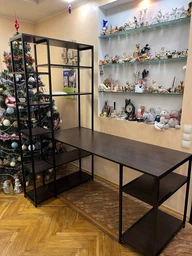 Стол компьютерный письменный с металлическим каркасом в стиле Лофт (Loft) DrevoGoods с полкой под системный блок усиленный, прямой, рабочий для дома и офиса 1600х1800х900мм; металл: Черный; дерево: Венге + стеллаж (778|56) фото от покупателей 2