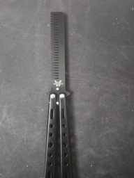 Нож бабочка расческа складной тренировочный (не острый), для трюков черный фото от покупателей 4