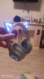 Бездротові навушники з котячими вушками Cat Ear Fingertime із додатковим мікрофон та підсвіткою рожево-голубі фото від покупців 11