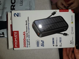 УМБ Promate SolarTank-20PDQi 20000 mAh с солнечной панелью 20W PD USB-C 18W QC USB-A 10W Qi 2xUSB-A Black (solartank-20pdqi.black) фото от покупателей 11