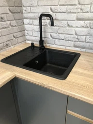 Гранітна мийка для кухні AquaMill DENVER сіра + Змішувач + Дозатор + Решітка фото від покупців 3