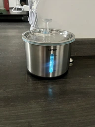 Фонтан-поїлка для котів і собак NPET WF210 1.5L з нержавіючої сталі з підсвіткою (112-METAL)