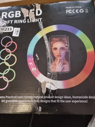Селфи-лампа Разноцветная Led кольцо MJ33 RGB D=33 см + штатив-трипод 2м фото от покупателей 1