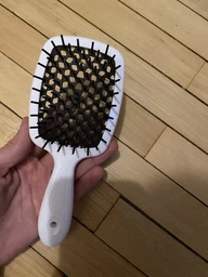 Гребінець для волосся Janeke Superbrush small Жовтий з білим фото от покупателей 3