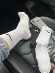 Набор мужских носков высоких хлопковых Nike U Nk Everyday Cush Crew SX7676-100 38-42 (M) 3 пары Белый (888407237270)