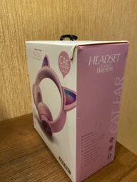 Беспроводные наушники ATD АКZ-К27L с кошачьими ушками, LED-подсветкой, Bluetooth, FM, MicroSD и микрофоном | Для детей и взрослых | Бежевые фото от покупателей 8