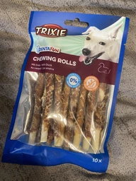 Лакомство Trixie Denta Fun Rolls with Duck для собак Палочка для чистки зубов с уткой 12 см 80 г 10 шт (4011905313719) фото от покупателей 7