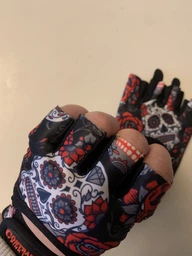 Жіночі рукавички для фітнесу Contraband Pink Label 5237 Sugar Skull Gloves (Рожевий S) фото від покупців 8