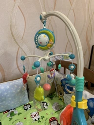 Музыкальный мобиль на кроватку Baby Bell Moon 3 в 1 с ночником, проектором и пультом управления голубой фото от покупателей 1