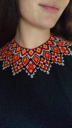 Традиционная украинская силянка из чешского бисера HatynkaUA Traditional Necklace ручной работы (SUN999_06)