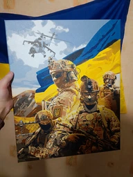 Картина за номерами Зберігаємо спокій та віримо у ЗСУ (с) LW 3227 40*50 см фото від покупців 4