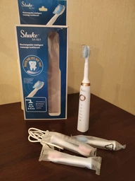 Електрична зубна щітка Shuke SK-601 акумуляторна з 4 насадками Чорна фото от покупателей 14